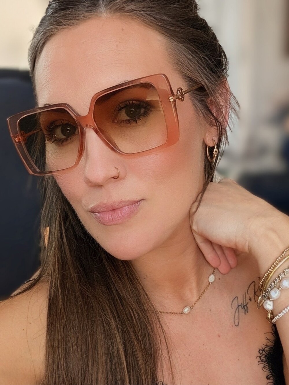 Tory Burch TY7205D Oversized Square Pink Gradient Sunglasses 56mm NIB - Picture 2 of 15
